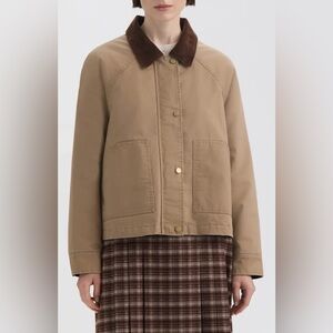 Hunter Corduroy Collar Raglan Sleeve Cotton Barn Jacket